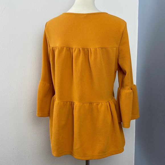 SHIEN Flounce Sleeve Babydoll Peplum Blouse, M - Picture 6 of 8